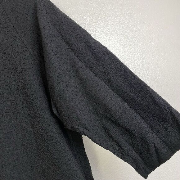 Eileen Fisher Top Medium Womens Black Shirt Sweater Textured Knit Pullover Hi Lo - Picture 6 of 9